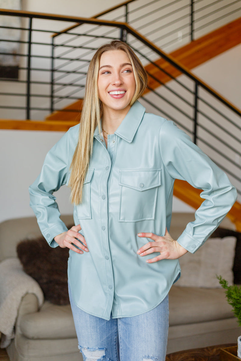 Endlessly Longing Faux Leather Shacket SidePony Boutique Endlessly Longing Faux Leather Shacket SidePony Boutique