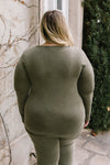 Essential Lounge Top In Mineral Wash Olive Womens