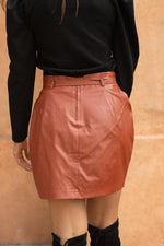 Faux But Fabulous Leather Skirt In Brick Womens
