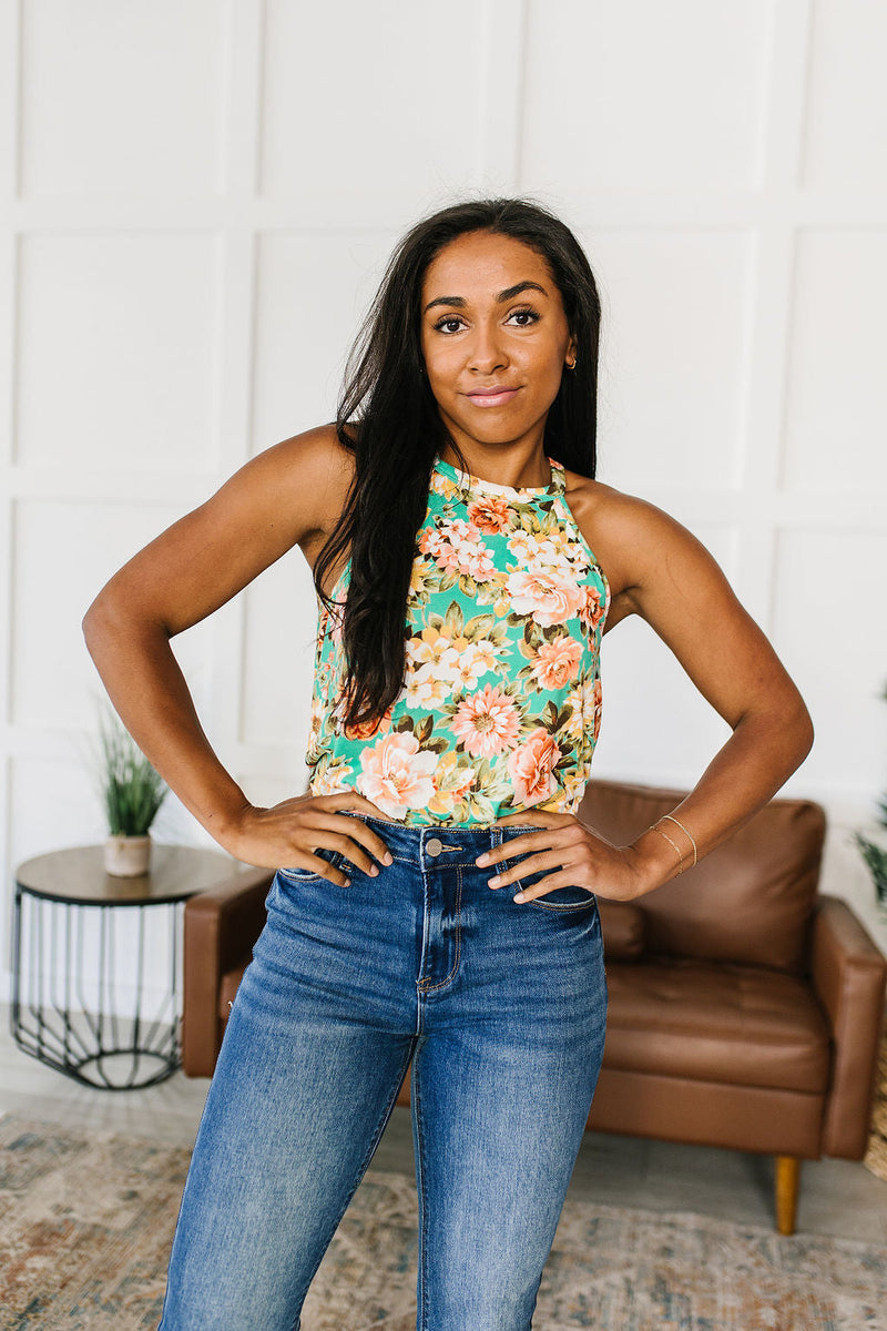 Fiddle Dee Floral Halter Top Womens