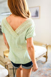 Found Favorite Lace Detail Top Womens