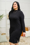 Frankie Mock Neck Dress In Black Womens