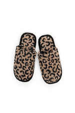 Fuzziest Feet Animal Print Slippers In Mocha Womens