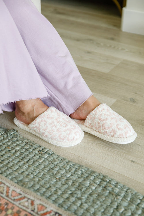 Fuzziest Feet Animal Print Slippers In Pink Womens