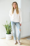 Fuzzy Cuddles Sweater In Off White Womens