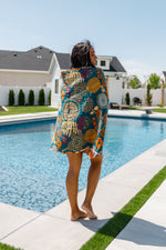 Luxury Beach Towel In Bright Retro Floral Womens