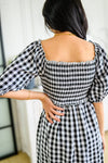 Greenville Gingham Midi Dress Womens