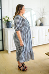 Greenville Gingham Midi Dress Womens