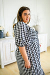 Greenville Gingham Midi Dress Womens