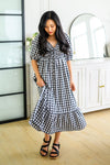 Greenville Gingham Midi Dress Womens