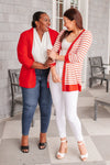 Have You Heard Cardigan In Red Womens