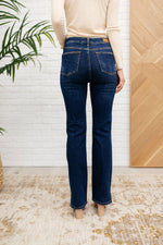 High Waist Slit Hem Bootcut Jeans Womens