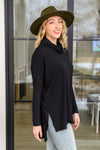 Hilton Cowl Neck Long Sleeve Top In Black Womens