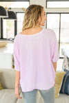 Hold Me Close Short Sleeve Top In Lavender Womens