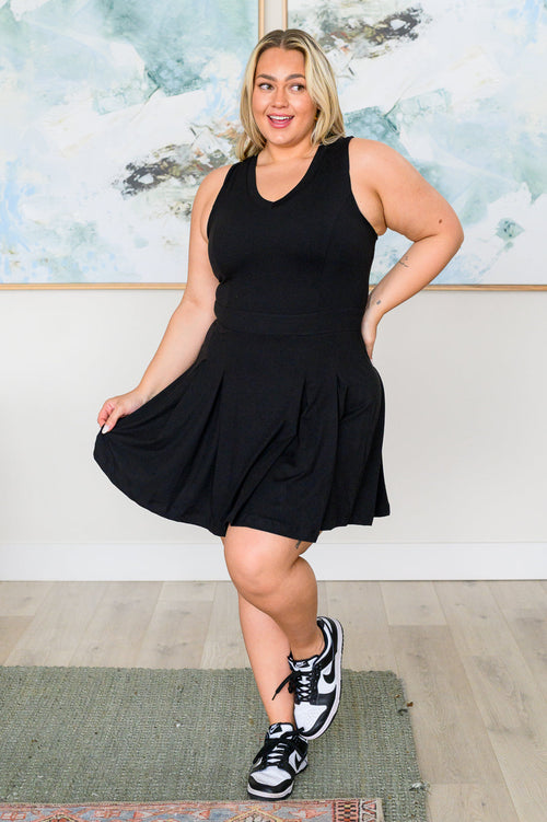 Hop, Skip and a Jump Dress and Shorts Set in Black