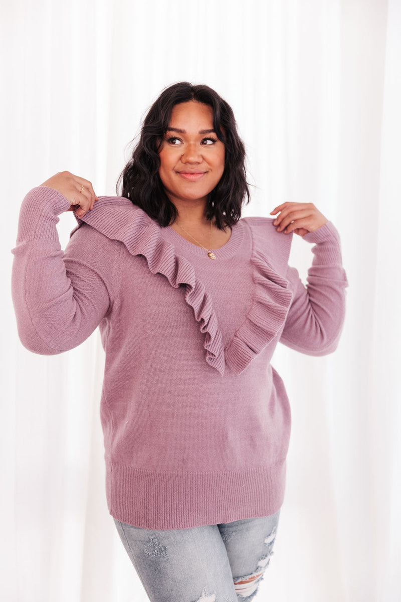 I Choose You Sweater In Purple Womens
