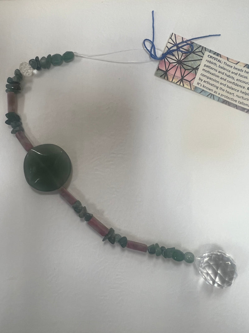 Gemstone Sun Catchers:  Crystal, Aventurine & Rhodonite