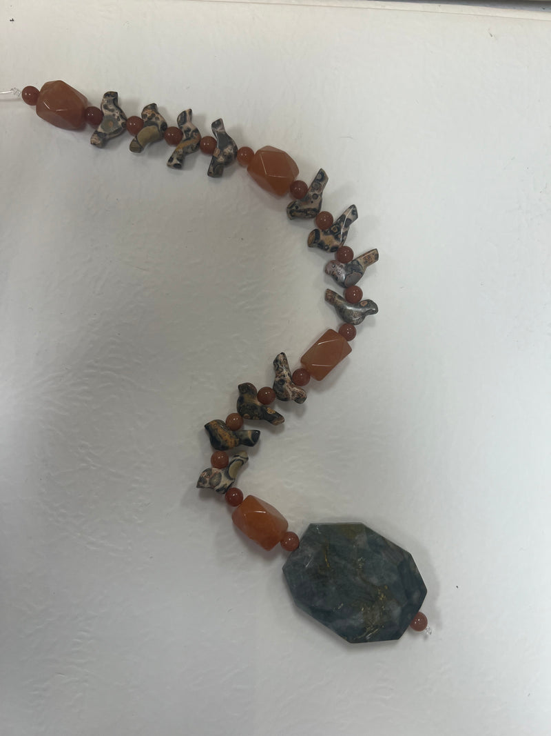 Gemstone Sun Catchers: SIlver Leaf Jasper, Sunstone,& Sea Lily Fossil