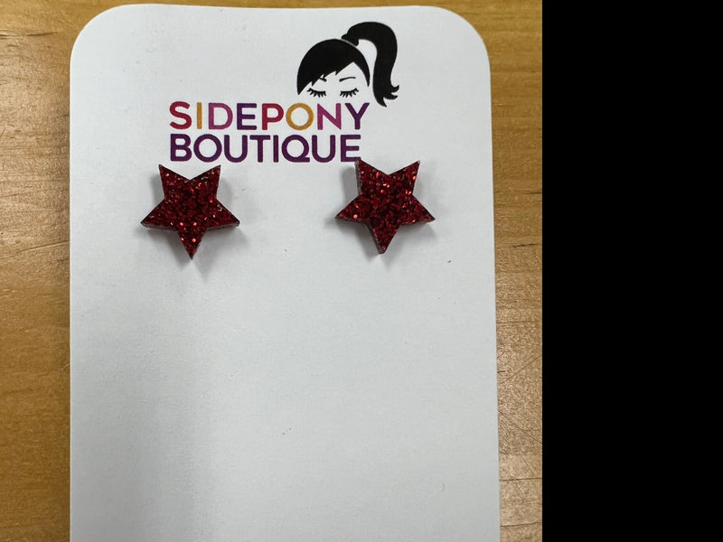 Red Star Earrings