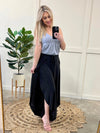 Stretchy Palazzo Pants In Black Beauty