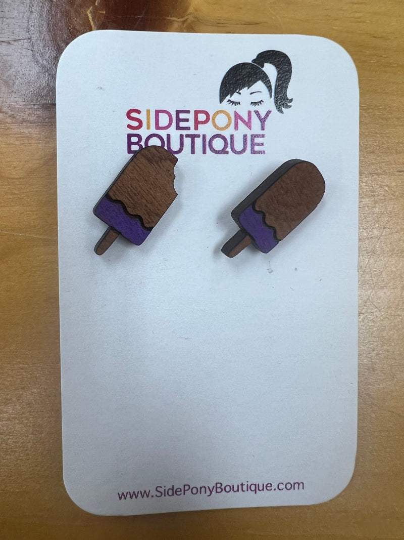 Popsicle Wood Stud Earrings