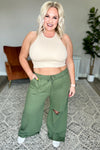 Weekend Hero Wide Leg Sweats In Olive Womens