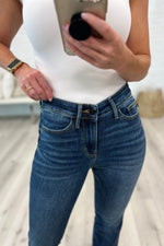 Josephine Mid Rise Raw Hem Bootcut Jeans Womens