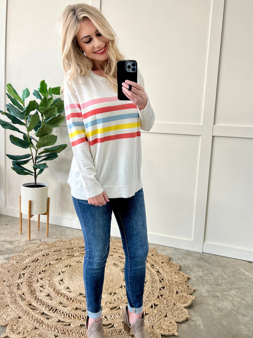 Stripes Of Spring Lightweight Sweater