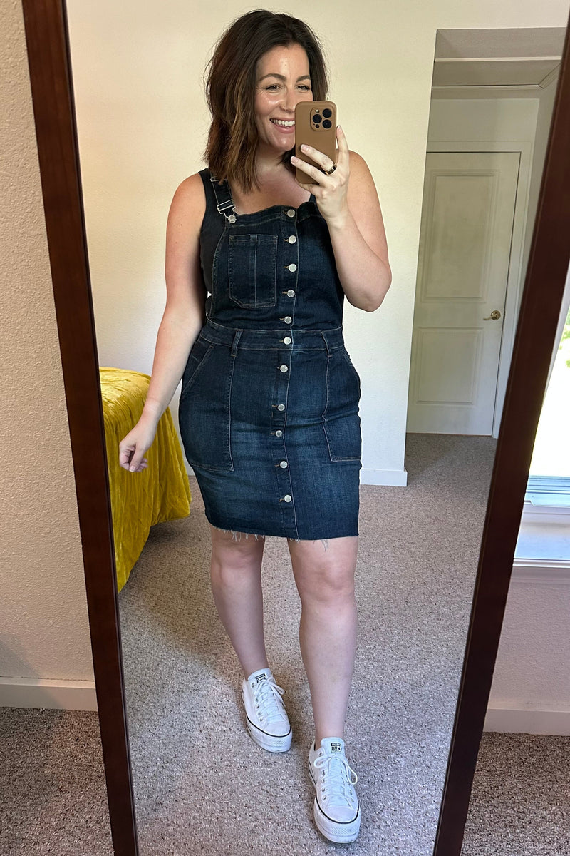 Agnes Denim Overall Dress – SidePony Boutique