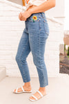 Hi-Rise Relaxed Sunflower Embroidery Jeans Womens