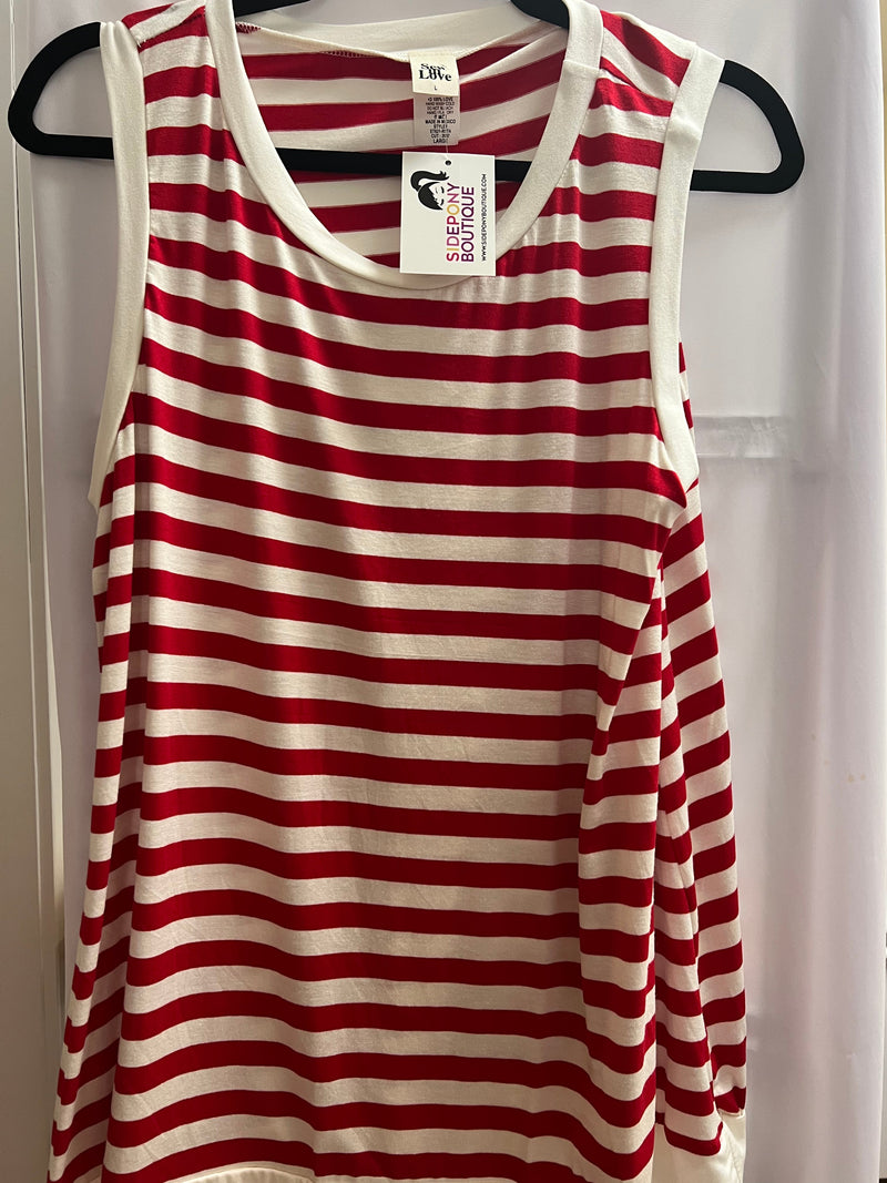Red And White Tank
