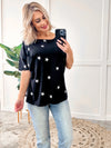 Star Print Pocket Tee In Black