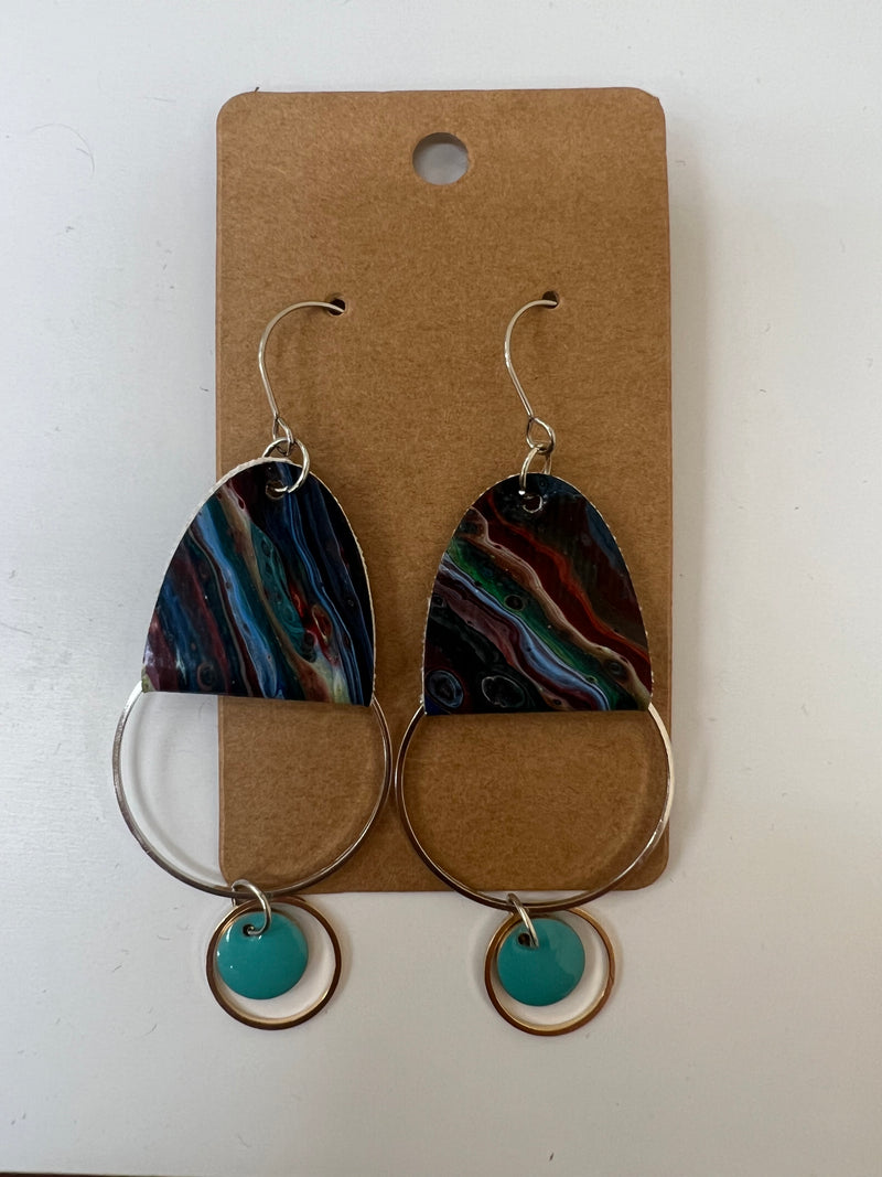 Abstract Earrings - Turquoise River
