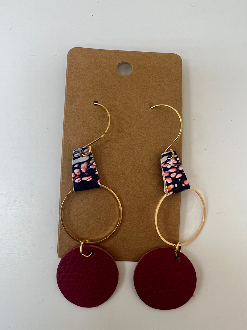 Abstract Earrings - Peach Stones