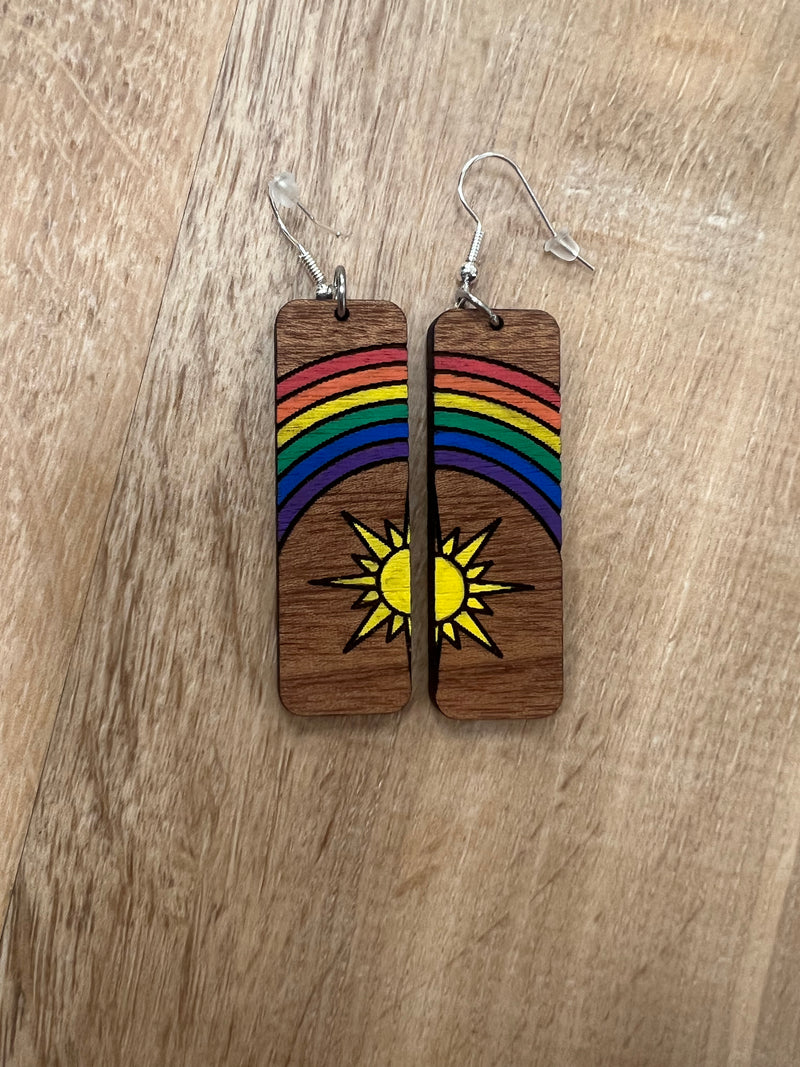 Sunshine and Rainbow Dangle Earrings