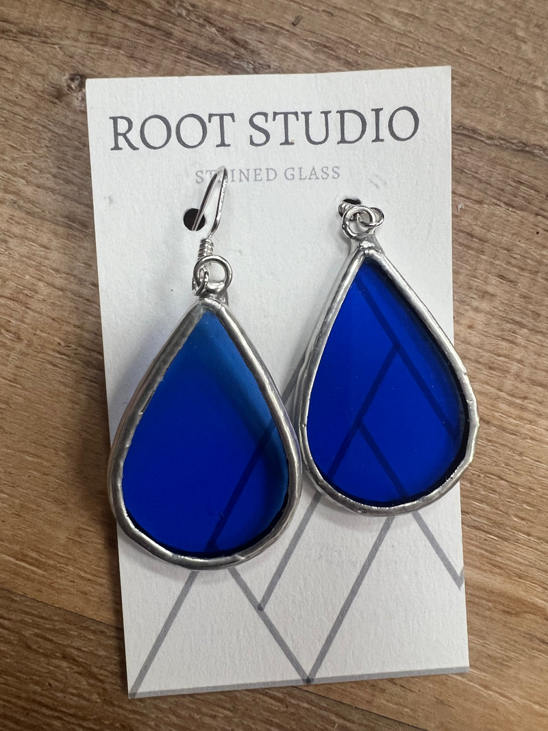 Root Studio - Blue Stained Glass Earrings