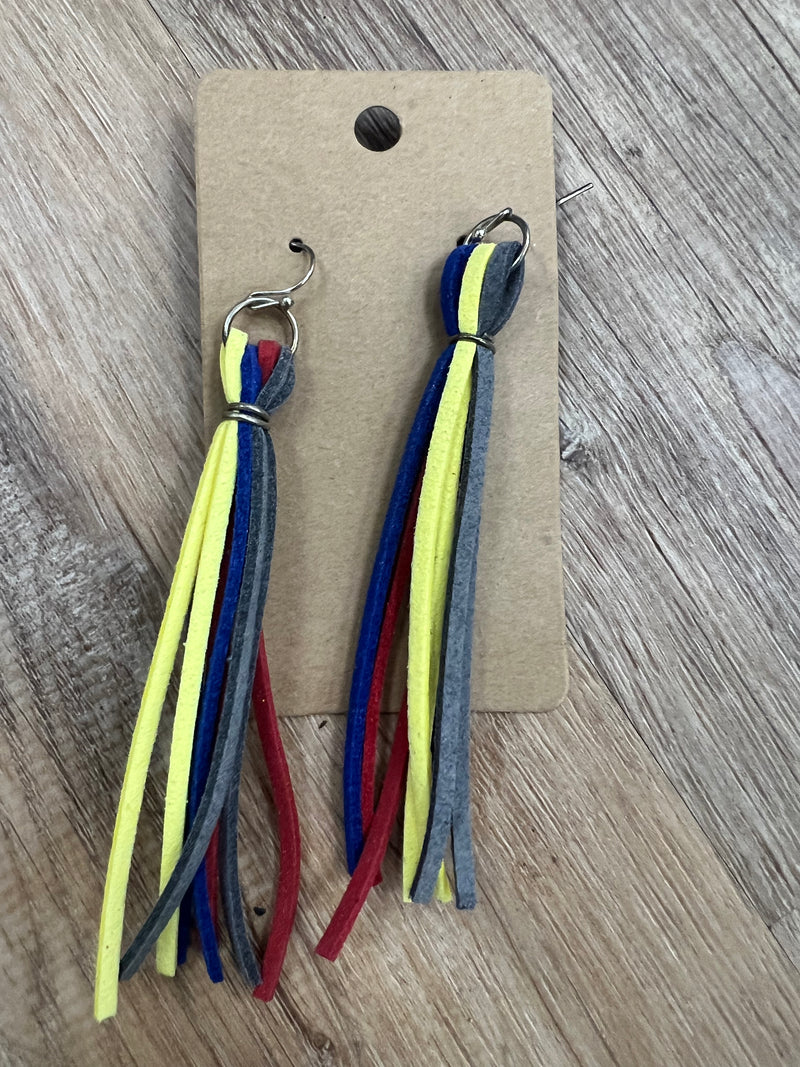 Tassel Earrings - Red/Blue/Yellow/Gray