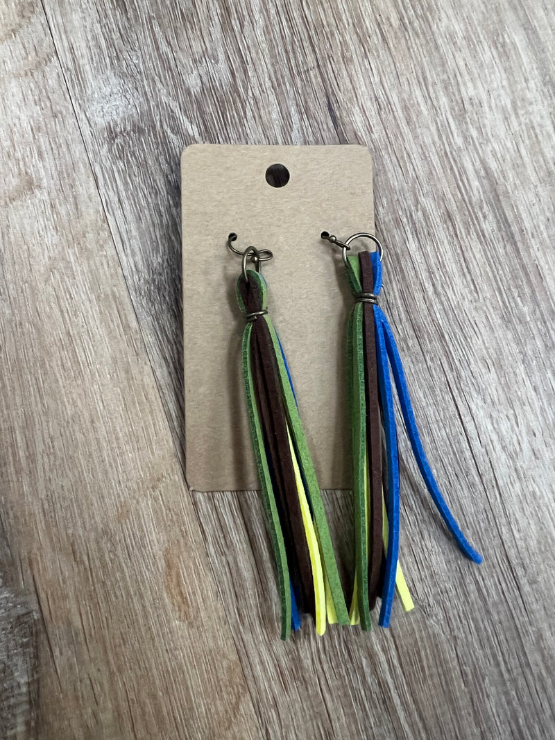 Tassel Earrings - Yellow/Brown/Blue/Green
