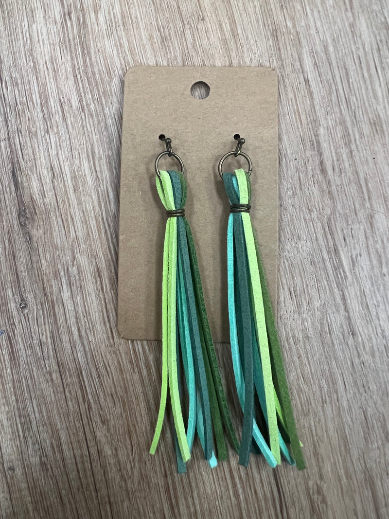 Tassel Earrings - Spring Green/Sage/Teal/Olive