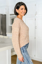 Irish Coffee Knitted Crop V Neck Sweater Womens