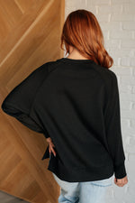 It's The Little Things Relaxed Scuba Pullover in Black