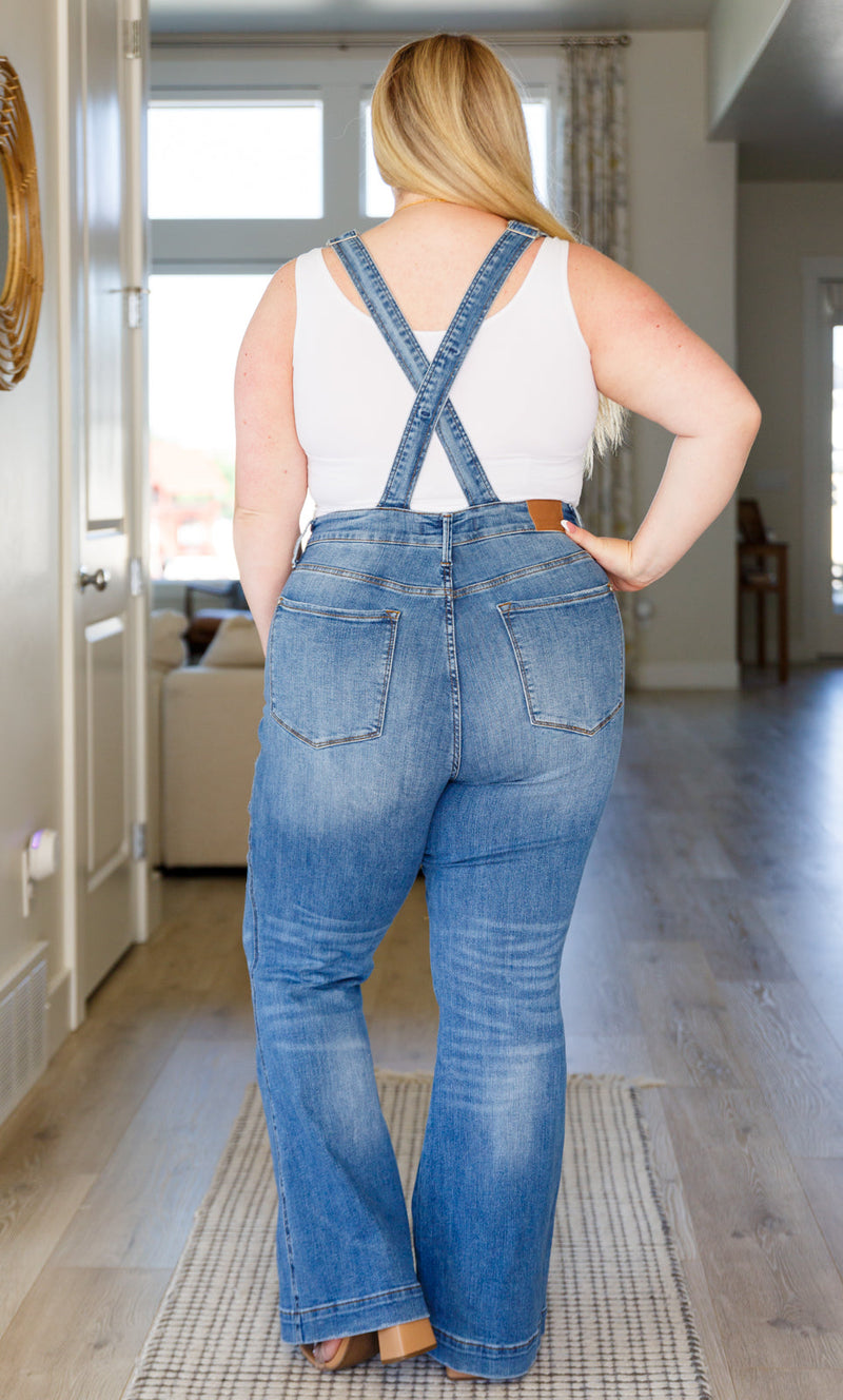 Izzy Control Top Retro Flare Overalls – SidePony Boutique