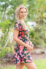 Neon Bloom Romper Dress