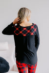 Crimson Cabin Plaid V-Neck