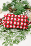 Jolly Holiday Textured Woven Zip Bag