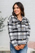 Kate Plaid Jacket In Black & White Womens