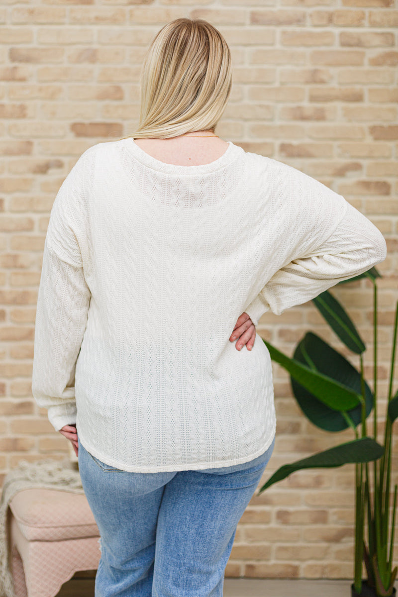 Keep Me Here Knit Sweater In Cream Womens