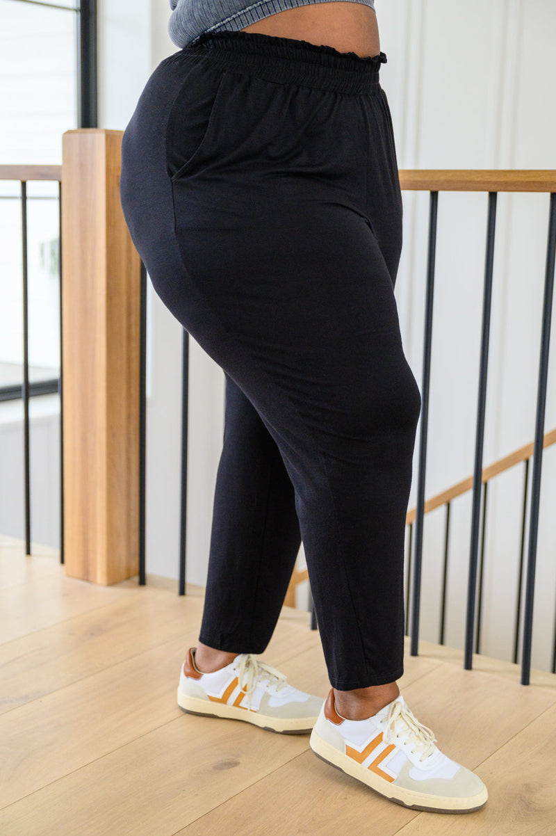 Keep Them Coming Smocked Waist Joggers In Black Womens