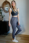 Kick Back Distressed Joggers In Heather Charcoal Womens