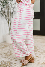 PREORDER: Knit Tank and Bottoms Set in Pink n White Stripe